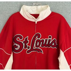 Vintage Stitches St Louis Cardinals Jacket Mens Large Red Full Zip Mock Neck
